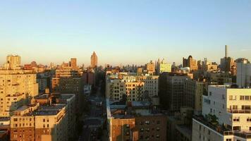 Aerial view of new york city urban metropolis skyline buildings video