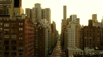 Establishing shot of modern cityscape high rise skyscrapers buildings in business district video