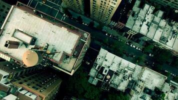 Cinematic aerial shot of real estate residential city buildings blocks video