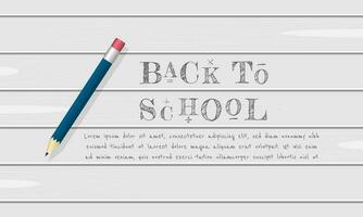 Back To School background with a pencil on the board and copy space area vector