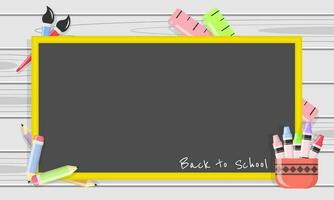 Cute Back To School background with blackboard and copy space area vector