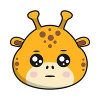 Giraffe Neutral Face Sticker Emoticon Head Isolated vector