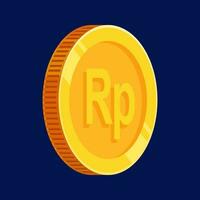 rupia oro moneda idr indonesio dinero vector