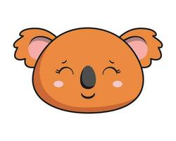 Koala Smile Face Brown Koala Stiker Kawaii Isolated vector