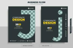 Business flyer brochure with letter J. Can be used for your business needs. vector