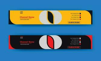 Youtube Banner Template, Youtube Cover Template, Creative youtube channel art vector