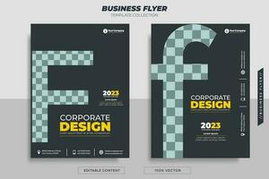 Business flyer brochure with letter F. Can be used for your business needs. vector