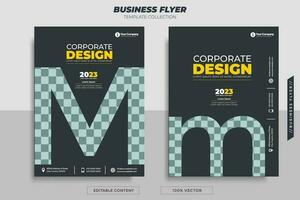 Business flyer brochure with letter M. Can be used for your business needs. vector