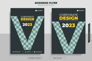 Business flyer brochure with letter V. Can be used for your business needs. vector