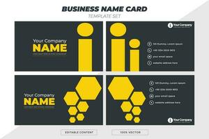 A business card with a professional design using dark gray and yellow colors vector