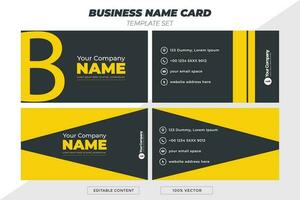 A business card with a professional design using dark gray and yellow colors vector