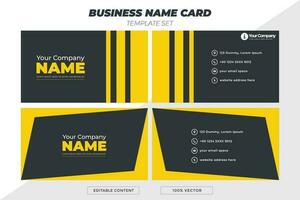 A business card with a professional design using dark gray and yellow colors vector