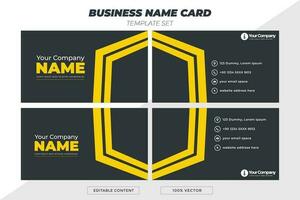 A business card with a professional design using dark gray and yellow colors vector