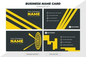 A business card with a professional design using dark gray and yellow colors vector