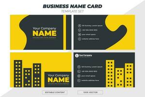 A business card with a professional design using dark gray and yellow colors vector