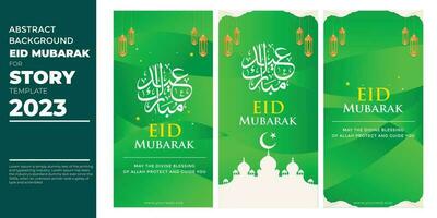 Eid Mubarak Abstract Background Story template vector