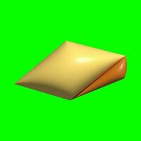 A 3D Cheese assets with a greenscreen background photo