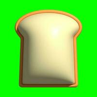 A 3D Bread Toast asset with a greenscreen background photo