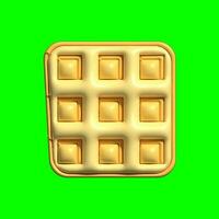 A 3D Waffle asset with a greenscreen background photo