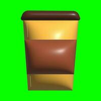 3D Bakery Ingredients Asset with a greenscreen background photo