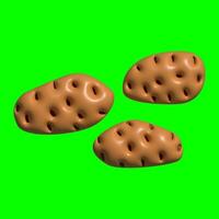 3D Bakery Ingredients Asset with a greenscreen background photo