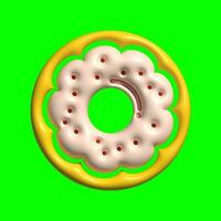 3D Bakery Ingredients Asset with a greenscreen background photo