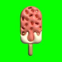 3D Ice Cream Graphic Assets with Greenscreen Background photo