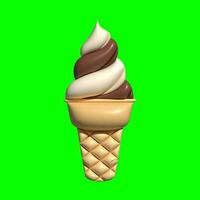 3D Ice Cream Graphic Assets with Greenscreen Background photo