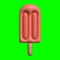 3D Ice Cream Graphic Assets with Greenscreen Background photo