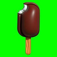 3D Ice Cream Graphic Assets with Greenscreen Background photo