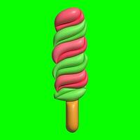 3D Ice Cream Graphic Assets with Greenscreen Background photo