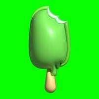 3D Ice Cream Graphic Assets with Greenscreen Background photo