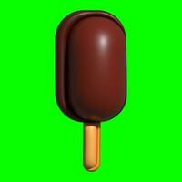 3D Ice Cream Graphic Assets with Greenscreen Background photo