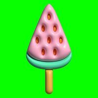 3D Ice Cream Graphic Assets with Greenscreen Background photo