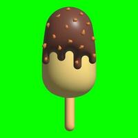 3D Ice Cream Graphic Assets with Greenscreen Background photo