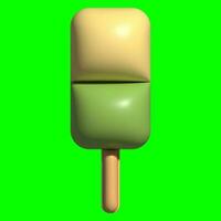 3D Ice Cream Graphic Assets with Greenscreen Background photo