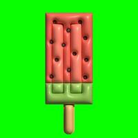 3D Ice Cream Graphic Assets with Greenscreen Background photo