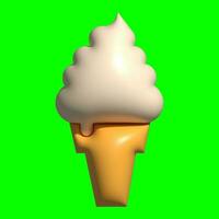 3D Ice Cream Graphic Assets with Greenscreen Background photo