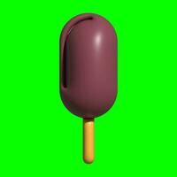 3D Ice Cream Graphic Assets with Greenscreen Background photo