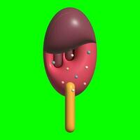 3D Ice Cream Graphic Assets with Greenscreen Background photo