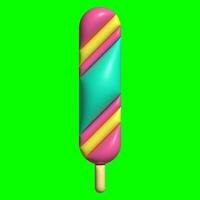 3D Ice Cream Graphic Assets with Greenscreen Background photo