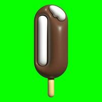 3D Ice Cream Graphic Assets with Greenscreen Background photo