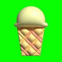 3D Ice Cream Graphic Assets with Greenscreen Background photo