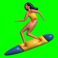 en movimiento 3d surf con pantalla verde antecedentes foto