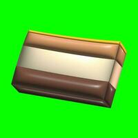 3D Cake Assets Design with Greenscreen Background photo