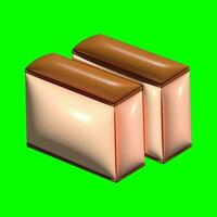 3D Cake Assets Design with Greenscreen Background photo