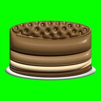 3D Cake Assets Design with Greenscreen Background photo