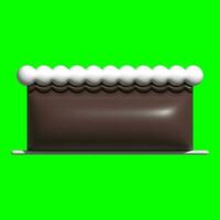 3D Cake Assets Design with Greenscreen Background photo