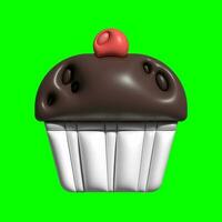 3D Cake Assets Design with Greenscreen Background photo