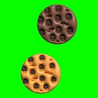 3D Cake Assets Design with Greenscreen Background photo